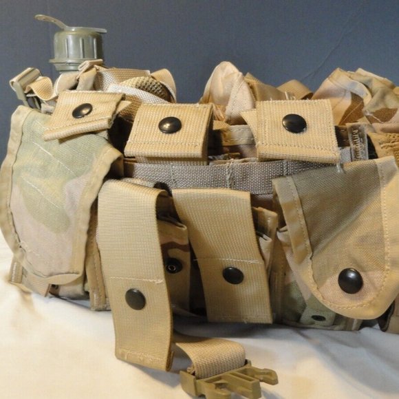 DCU DESERT CAMOUFLAGE FLC LBE LBV LOAD BEARING VEST W/ COMBAT TACTICAL POUCHES - Picture 6 of 6